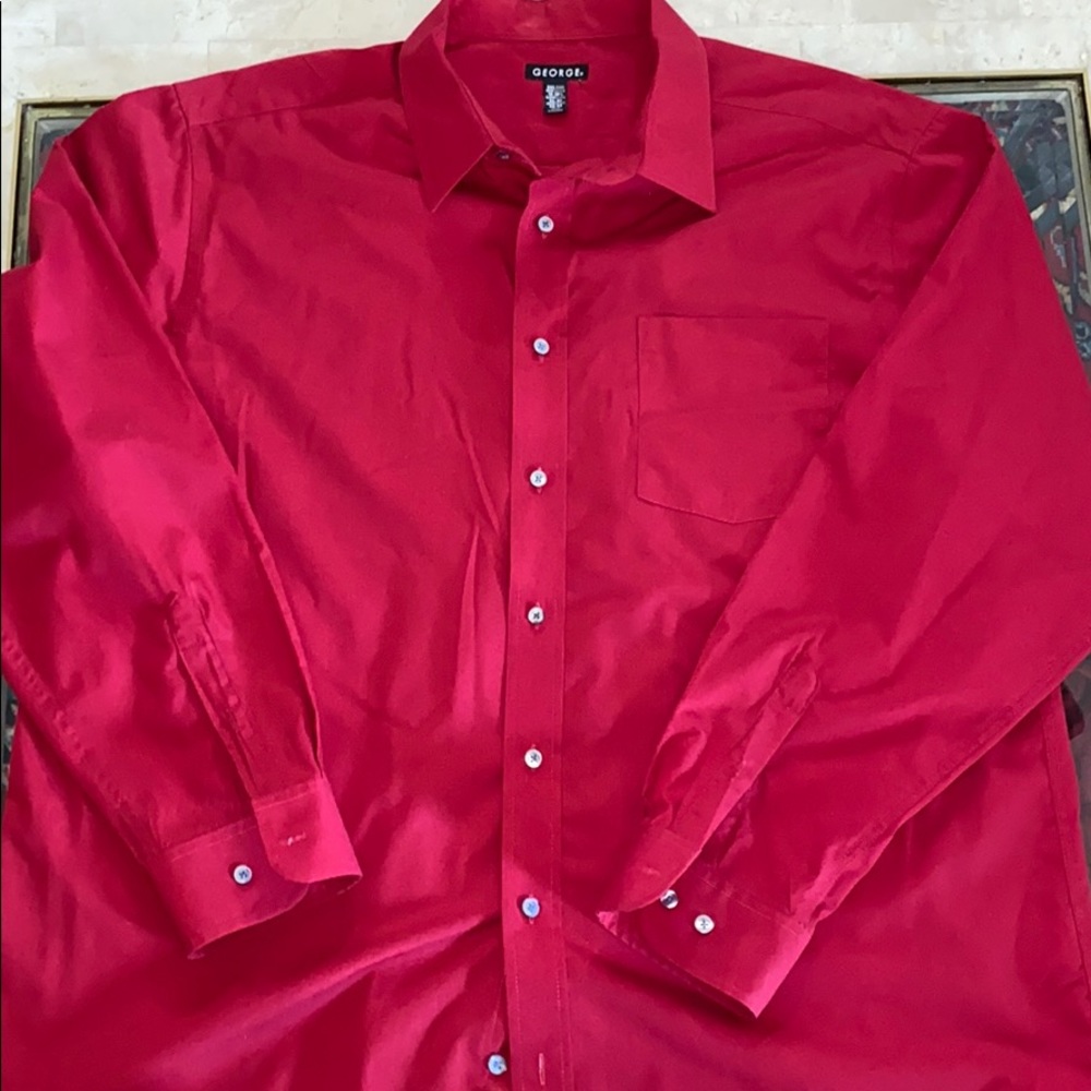 George Red Button Down XXL